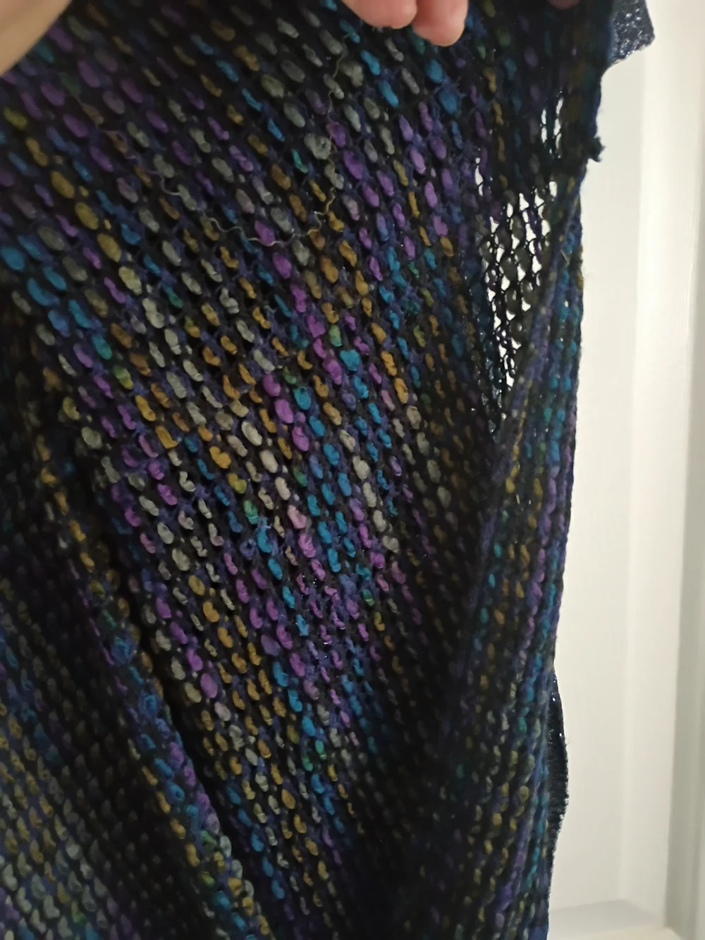 Sparkle Knit Infinity Scarf in Navy and Multicolor